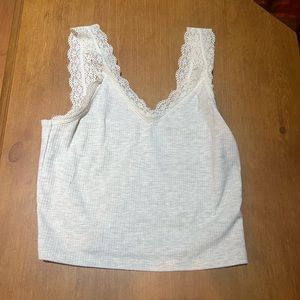 White lace straps tank top
